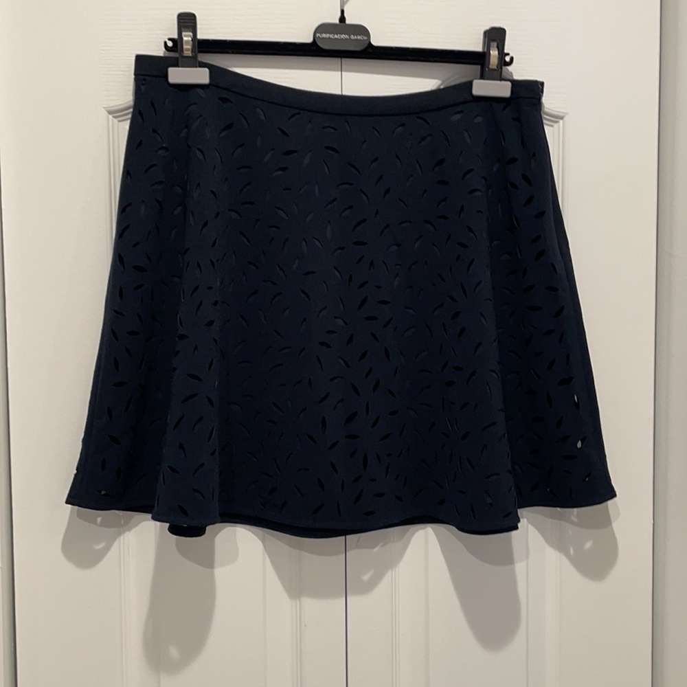 navy blue eyelet skirt